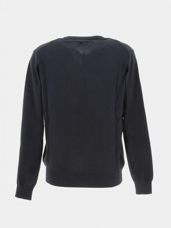 Pull col v en laine bleu marine homme - Mcs