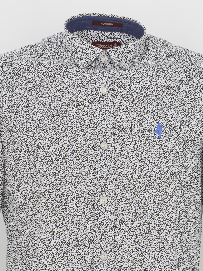 Chemise imprimés floral bleu marine blanc homme - Mcs