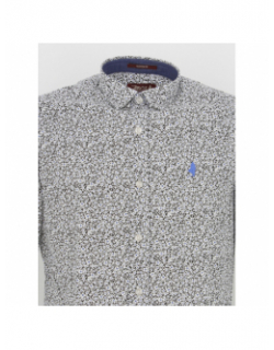 Chemise imprimés floral bleu marine blanc homme - Mcs