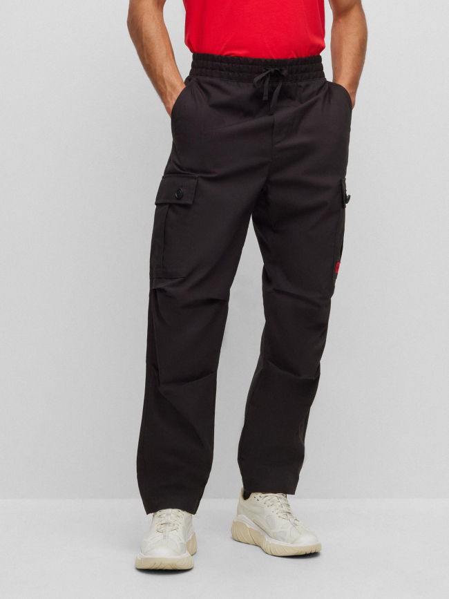 Pantalon cargo droit garlo noir homme - Hugo