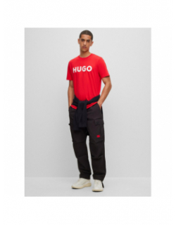 Pantalon cargo droit garlo noir homme - Hugo