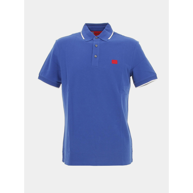 Polo uni deresino bleu homme - Hugo