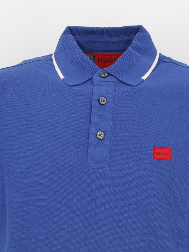 Polo uni deresino bleu homme - Hugo