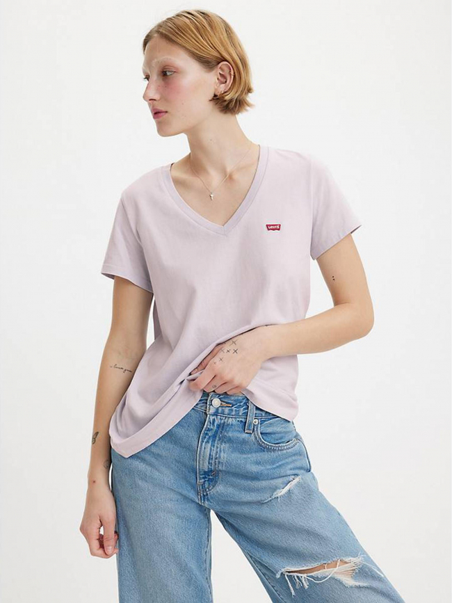 T-shirt col v perfect rose clair femme - Levi's