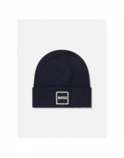 Bonnet uni logo cargo bleu enfant - Boss