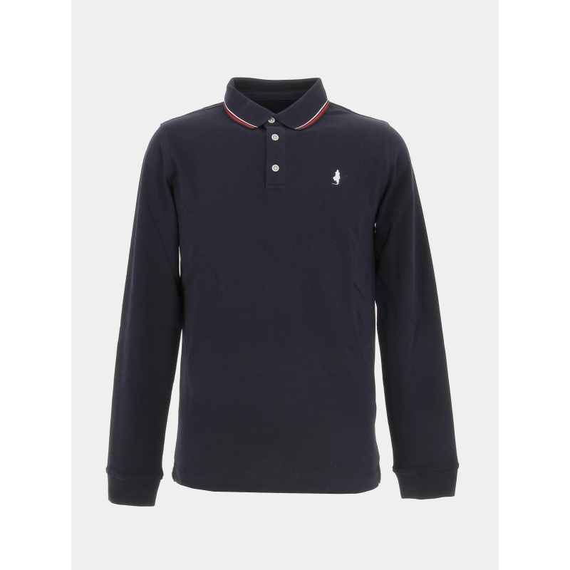 Polo manche longue uni bleu marine homme - MCS