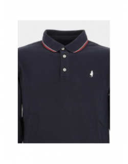 Polo manche longue uni bleu marine homme - MCS