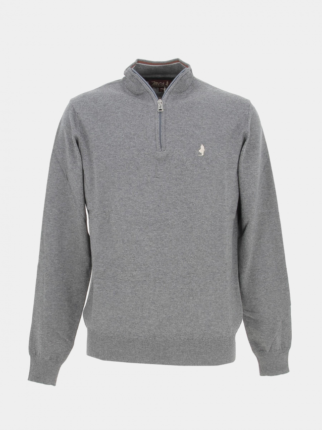 Pull col camionneur laine gris homme - MCS