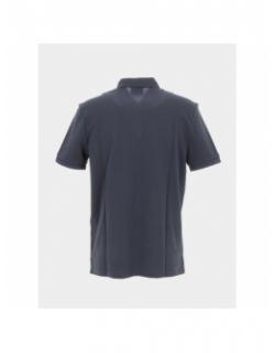 Polo uni logo rouge dereso bleu marine homme - Hugo