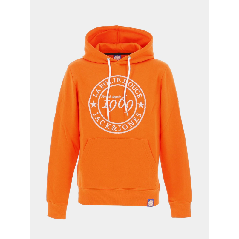 Sweat à capuche folie douce orange homme - Jack & Jones