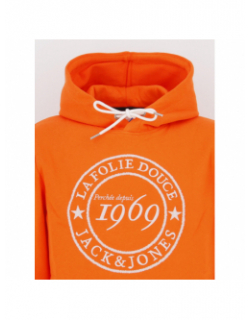 Sweat à capuche folie douce orange homme - Jack & Jones