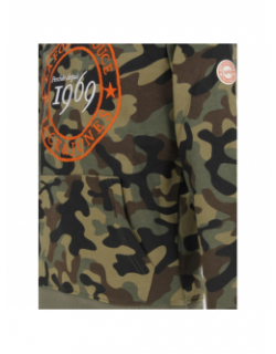 Sweat à capuche folie douce camo kaki homme - Jack & Jones