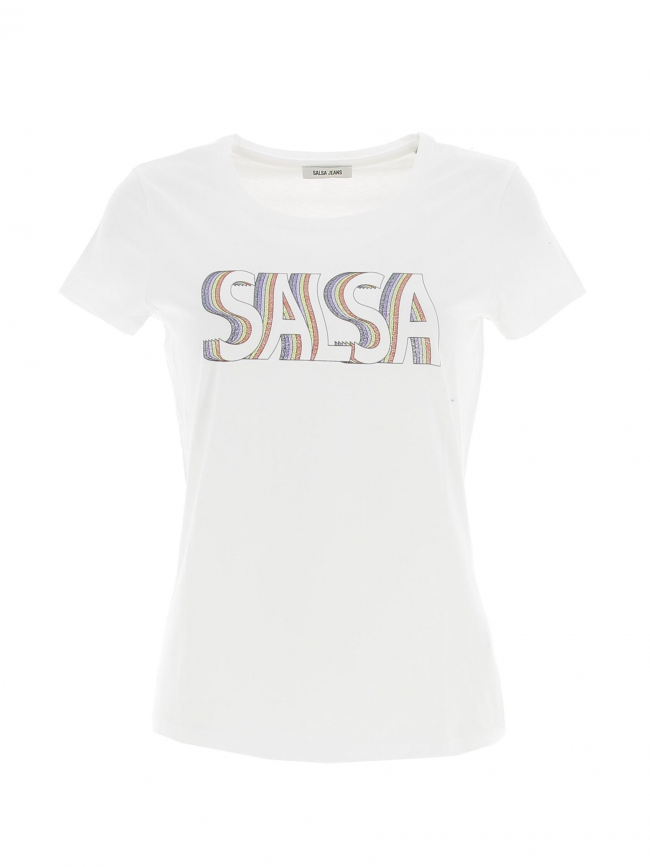 T-shirt regular graphic paillettes blanc femme - Salsa