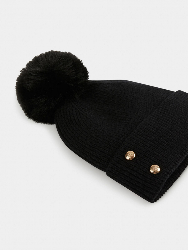 Bonnet à pompon bouta noir femme - Morgan