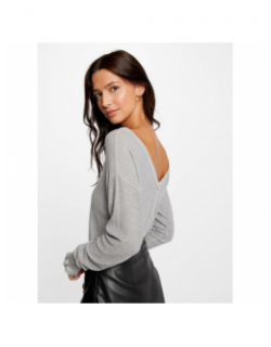 Pull pailleté morika argenté gris femme - Morgan