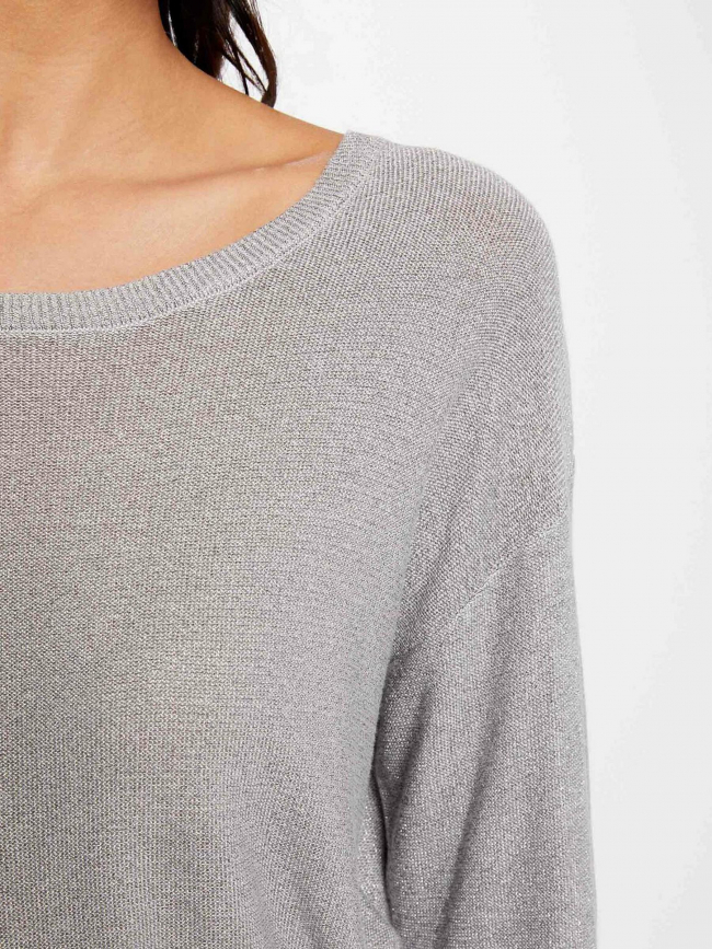 Pull pailleté morika argenté gris femme - Morgan