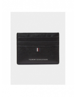 Porte-cartes en cuir central noir - Tommy Hilfiger