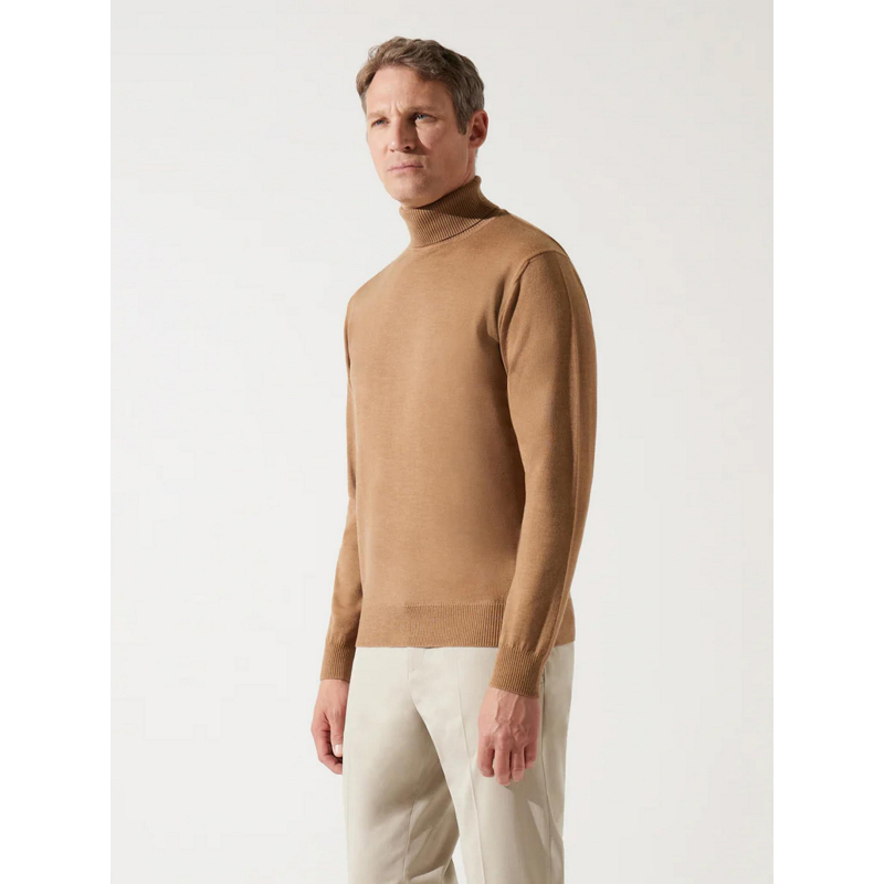 Pull col roulé bruno camel homme - Izac