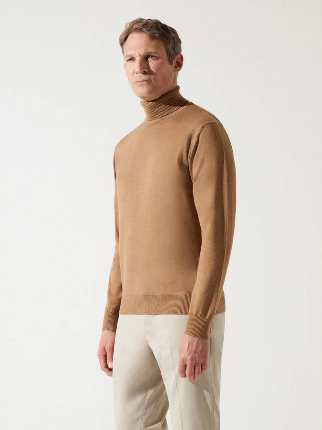 Pull col roulé bruno camel homme - Izac