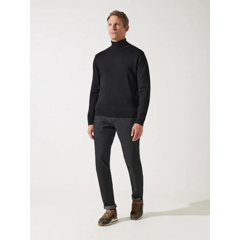 Pull col roulé bruno noir homme - Izac