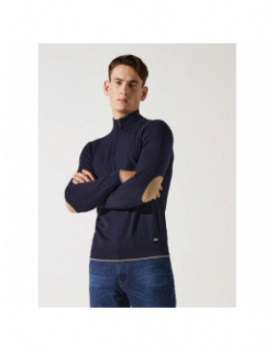 Pull bacary col zippé bleu marine homme - Izac