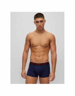 Pack 3 boxers coton stretch noir bleu rouge homme - Hugo