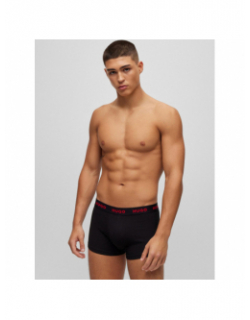 Pack 3 boxers coton stretch noir bleu rouge homme - Hugo