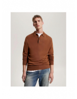 Pull mérinos gauge marron homme - Tommy Hilfiger