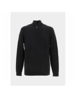 Pull col zippé en laine essential logo noir homme - Superdry