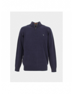 Pull col zippé fobos bleu marine homme - Benson & Cherry