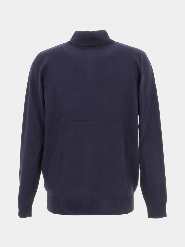 Pull col zippé fobos bleu marine homme - Benson & Cherry