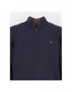 Pull col zippé fobos bleu marine homme - Benson & Cherry