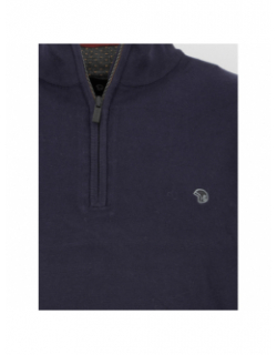 Pull col zippé fobos bleu marine homme - Benson & Cherry