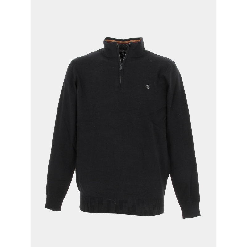 Pull col zippé fobos noir homme - Benson & Cherry