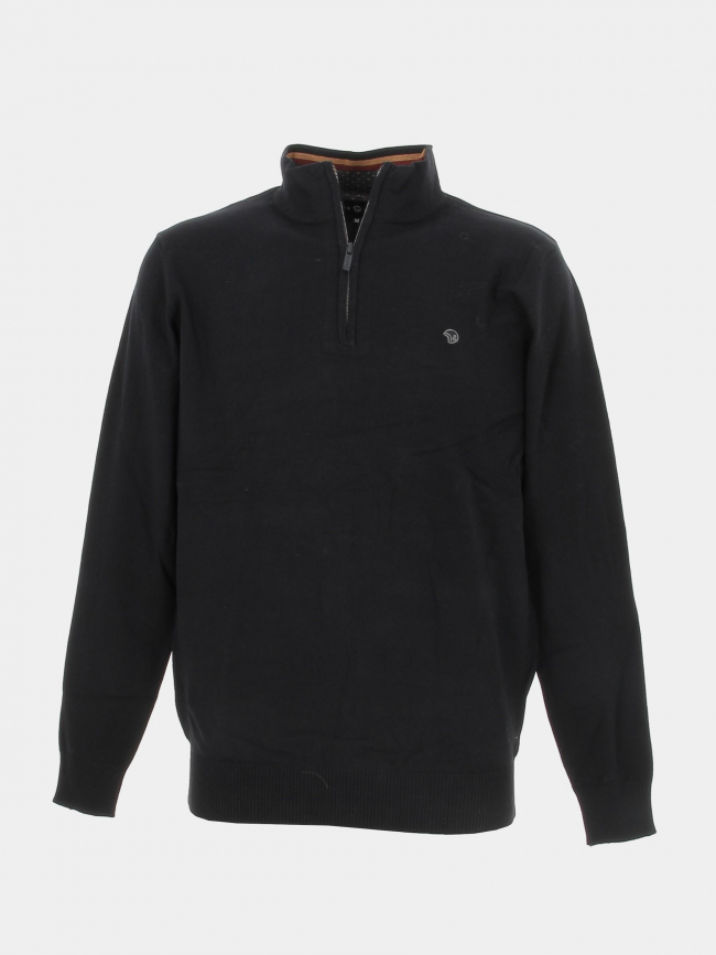 Pull col zippé fobos noir homme - Benson & Cherry