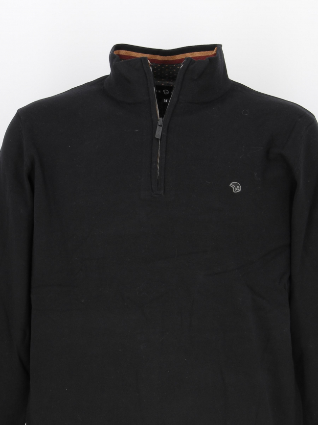 Pull col zippé fobos noir homme - Benson & Cherry