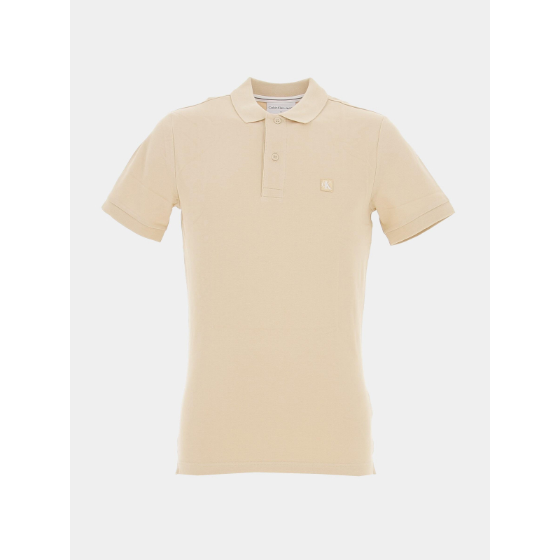 Polo ambro badge beige homme - Calvin Klein