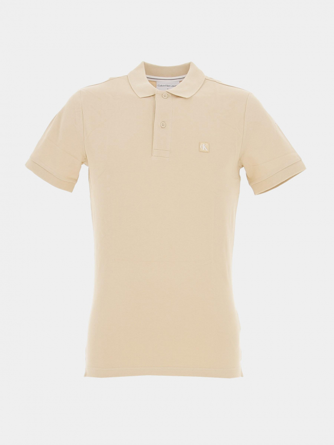 Polo ambro badge beige homme - Calvin Klein