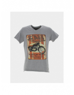 T-shirt moto kustom gris homme - Von Dutch