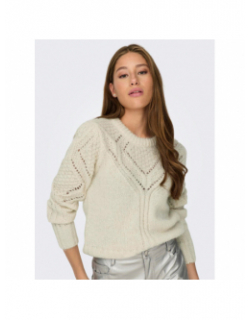 Pull alicia col rond écru femme - Only