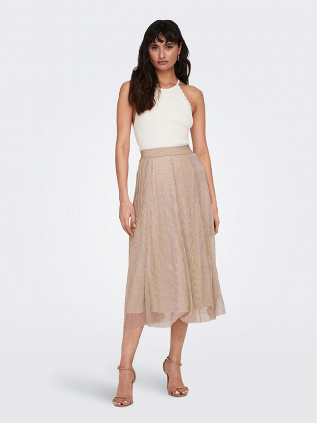 Jupe longue tinga shine beige femme - Only