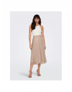Jupe longue tinga shine beige femme - Only
