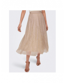 Jupe longue tinga shine beige femme - Only