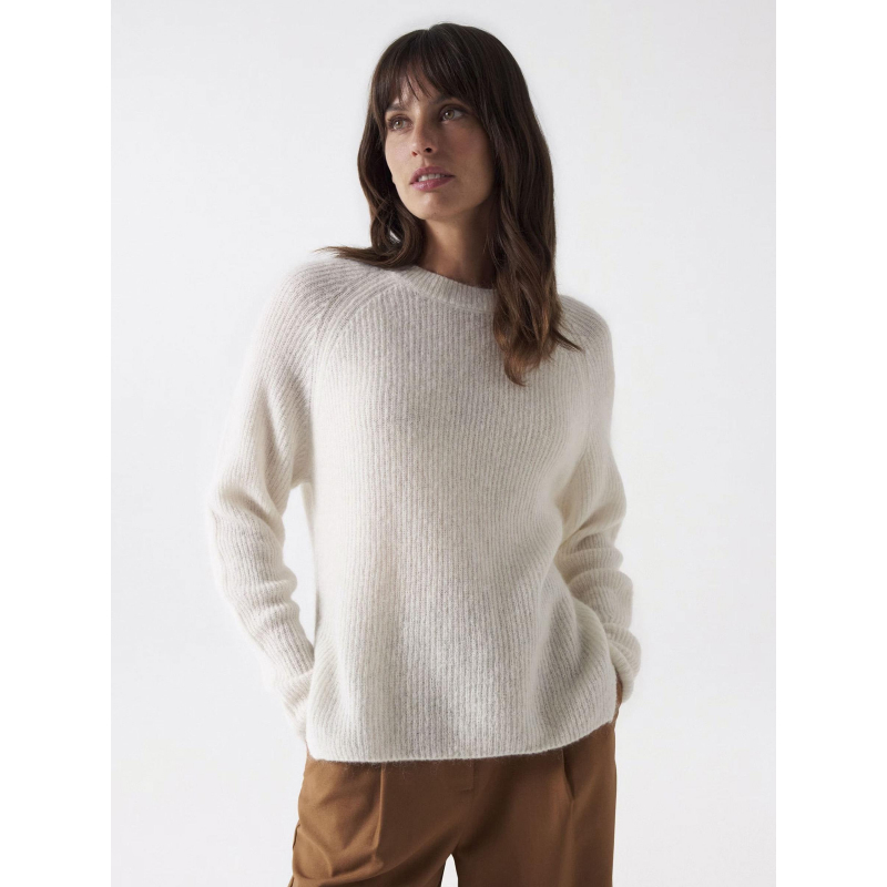 Pull ribbed manches longues écru femme - Salsa