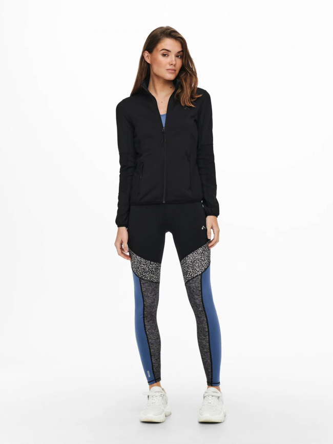 Sweat de running zippé jetta fleece noir femme - Only