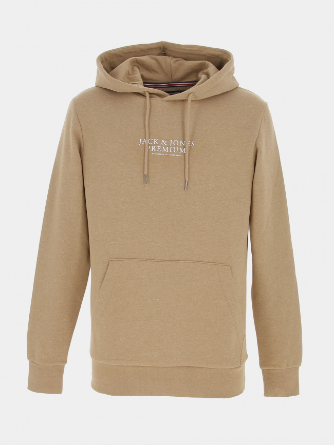 Sweat à capuche archie marron homme - Jack & Jones