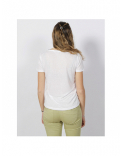 T-shirt col v pertel blanc femme - Sun Valley