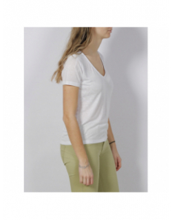 T-shirt col v pertel blanc femme - Sun Valley