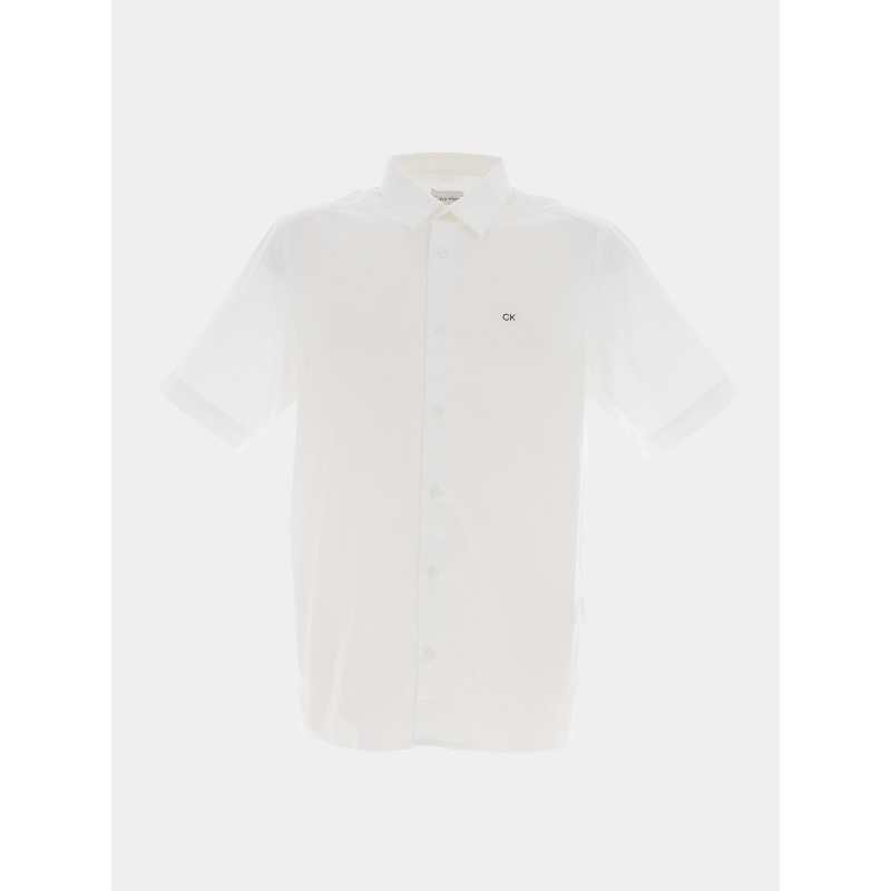 Chemise manches courtes poplin blanc homme - Clavin Klein