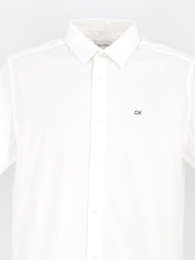 Chemise manches courtes poplin blanc homme - Clavin Klein